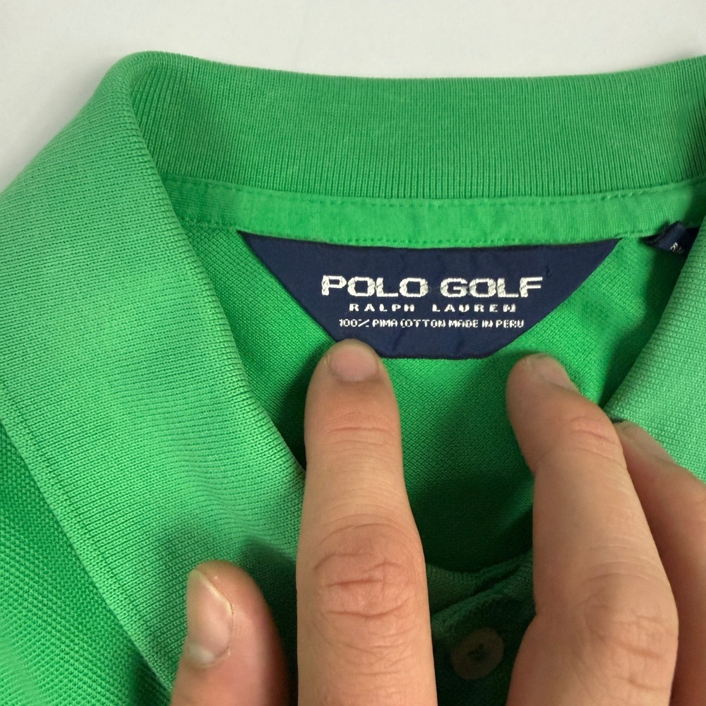 Polo Golf Ralph Lauren Mens M fits L Green Pima Cotton Short Sleeve Polo Shirt - Picture 4 of 11